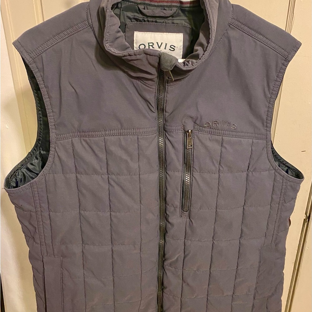 Orvis Quilted Vest Men’s Size Large Grey